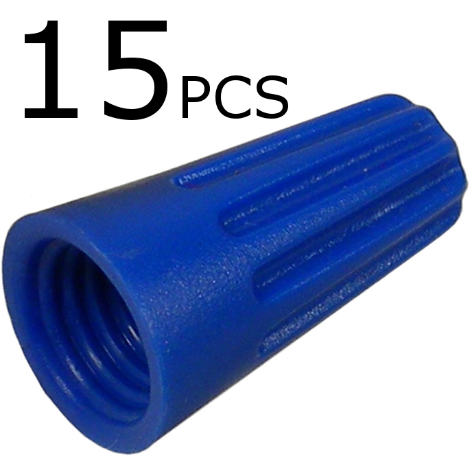 PM V1544KT Blue 22-16 AWG Wire Nuts (Pack of 15) - Electrical Connectors for Home Wiring & DIY Projects