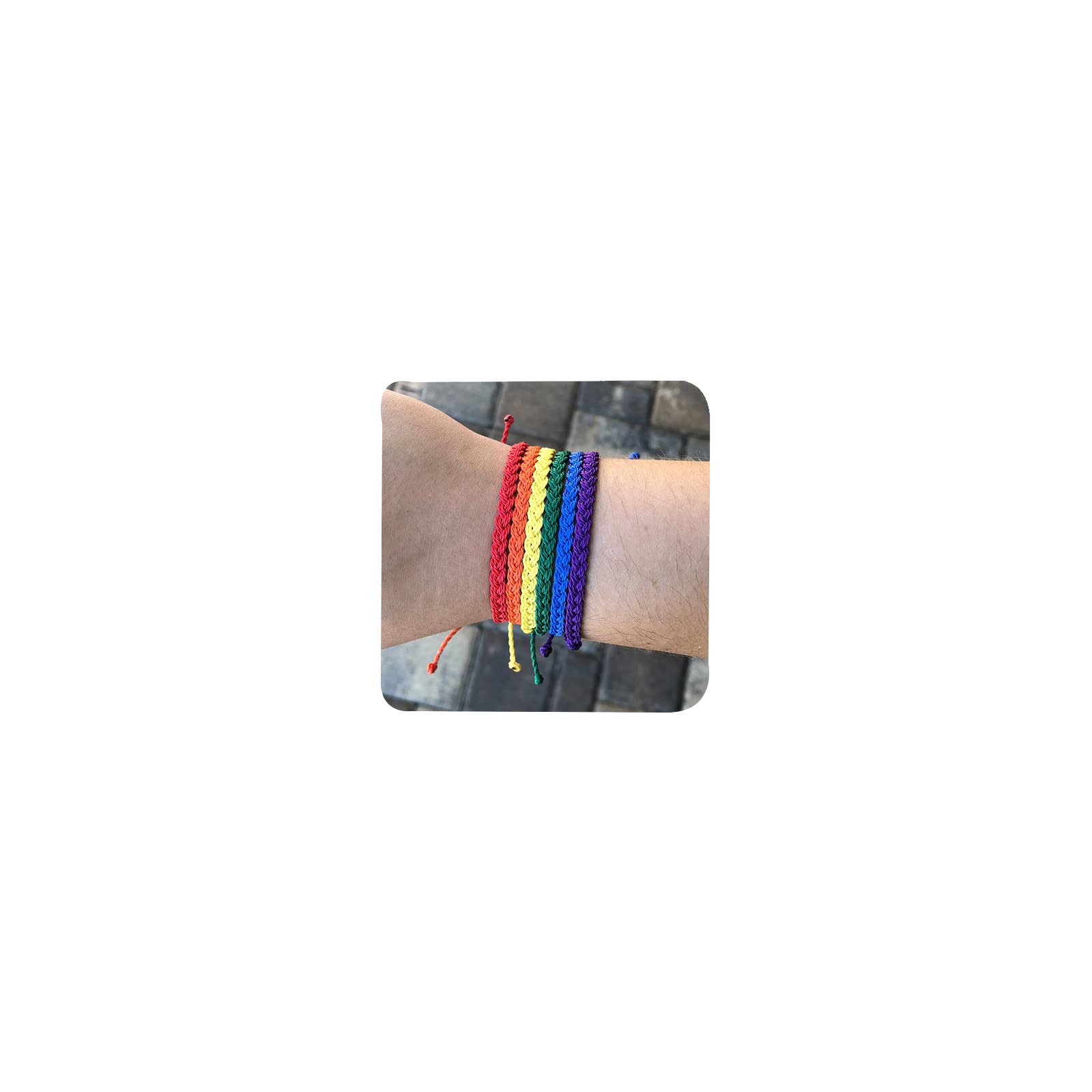 Rainbow Pride Bracelet for Women & Men - Adjustable String LGBT Bracelet Set of 6 - Handmade Bi Gay Lesbian Equality Jewelry - Perfect for Pride Parades, LGBTQ Events & Daily Wear