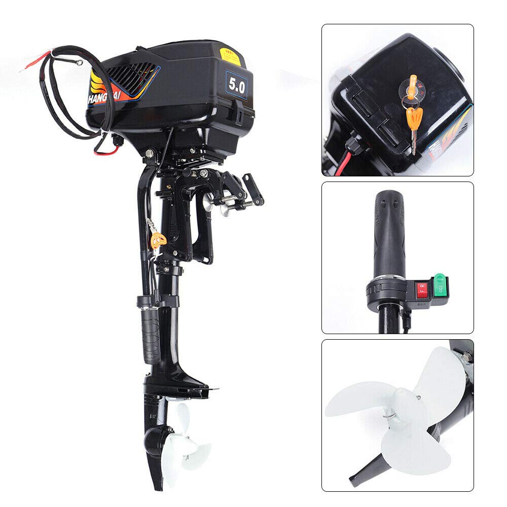 1200W 48V Electric Trolling Outboard Motor - Quiet Fishing Boat Engine for Saltwater & Freshwater - Perfect for Kayaks, Canoes and Small Boats