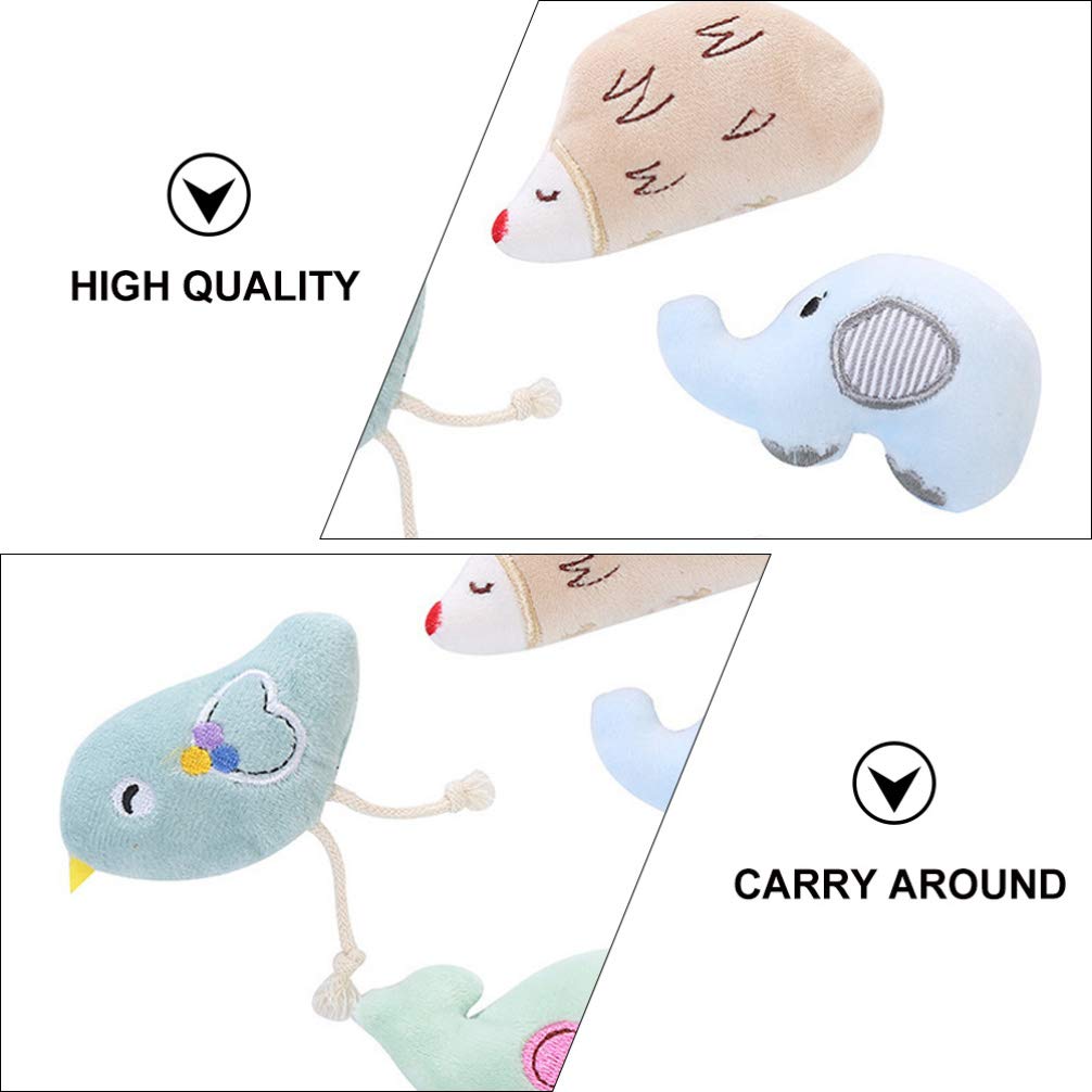 Balacoo Cat Chew Toys - 4pcs Cartoon Animal Shaped Plush Biting Toys for Small, Medium & Large Cats - Teeth Cleaning & Scratch Play - Perfect for Indoor Play, Stress Relief & Dental Health