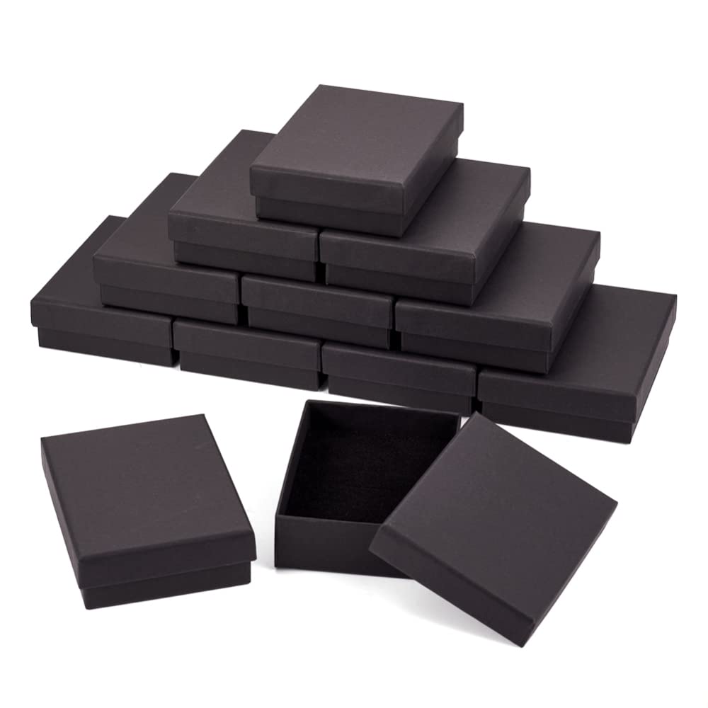 24-Piece Black Cotton Lined Jewelry Gift Box Set - 3.54