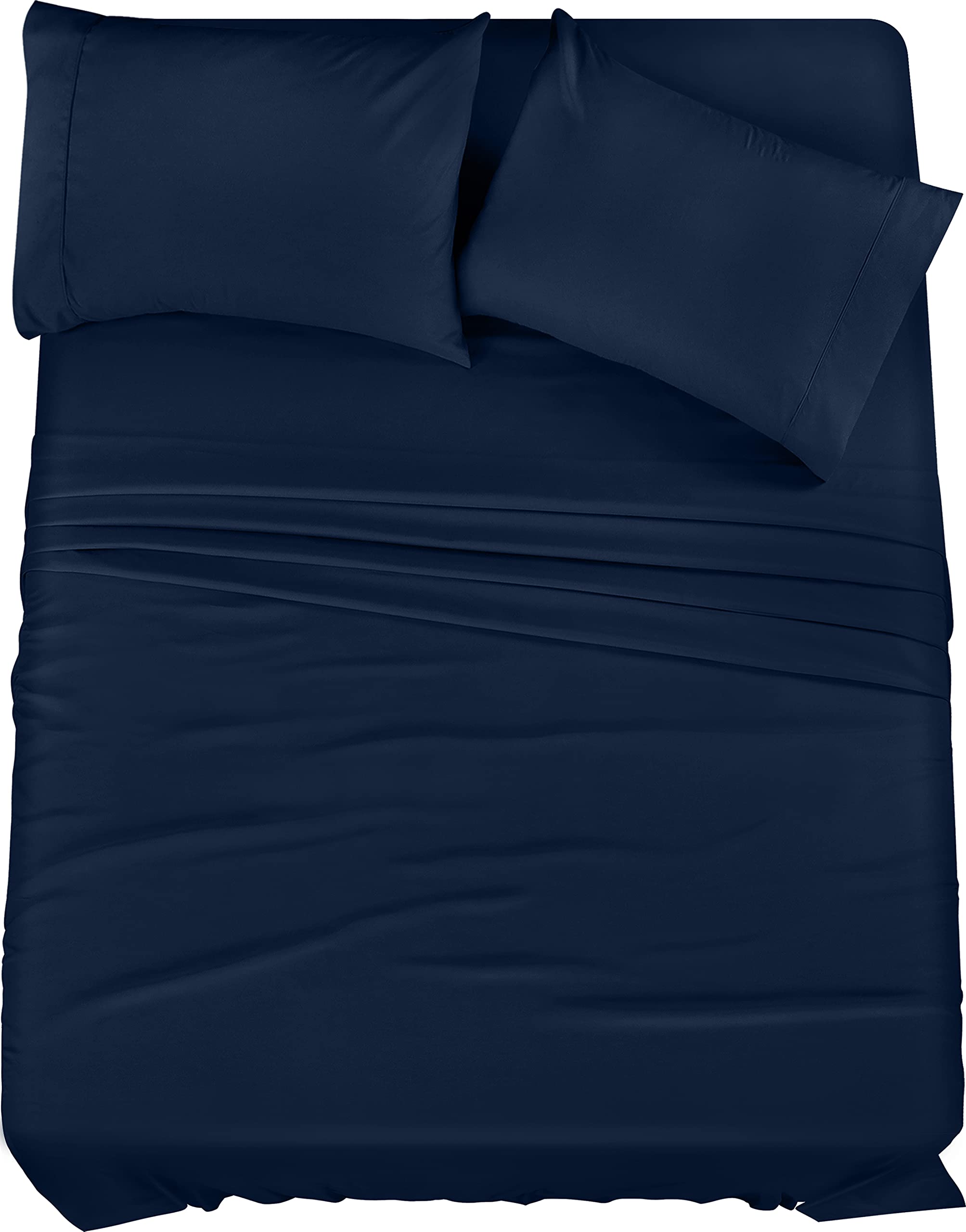 Utopia Bedding 4-Piece Full Size Sheet Set - Soft Brushed Microfiber Bed Sheets - Shrink & Fade Resistant - Easy Care (Navy Blue) - Perfect for Guest Rooms, Dorms & Cozy Bedrooms