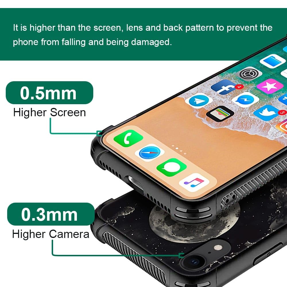 CARLOCA iPhone XR Case - Shockproof Protective Cover for Men & Boys | Climbing The Moon Design | Durable & Stylish Phone Case for Outdoor, Work & Daily Use