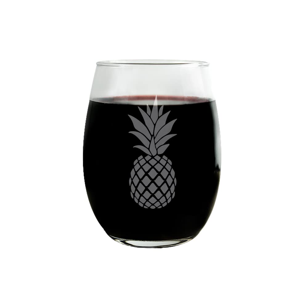 Pineapple Wine Glass Set - Unique Fruit Shaped Drinking Glasses for White Wine, Cocktails & Juice - Perfect for Summer Parties, Bridal Showers & Tropical Themed Events
