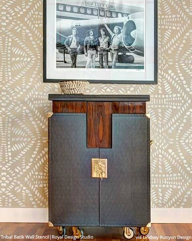 Tribal Batik Allover Wall Stencil - DIY Home Decor Stencil for Wall Painting, Furniture & Crafts | Perfect for Boho, Ethnic & Tropical Room Designs