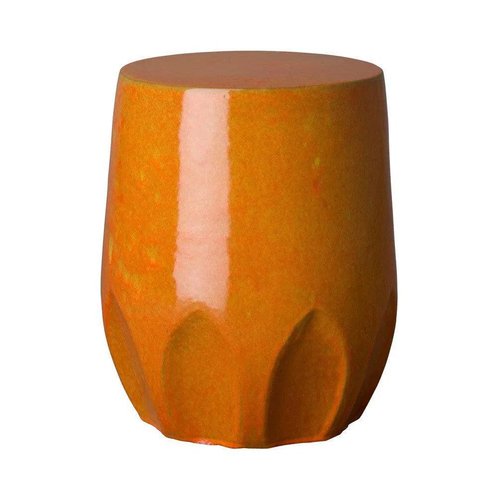 22 Inch Large Calyx Ceramic Outdoor Garden Stool - Perfect for Patio, Porch, Balcony & Backyard Decor