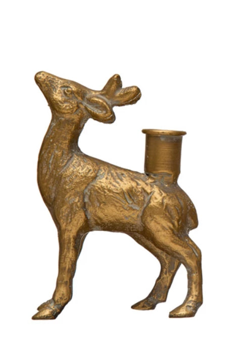 Elegant Deer Taper Candle Holder - Handcrafted Metal Candle Stick for Weddings, Christmas & Home Decor - Perfect for Romantic Dinners & Holiday Centerpieces