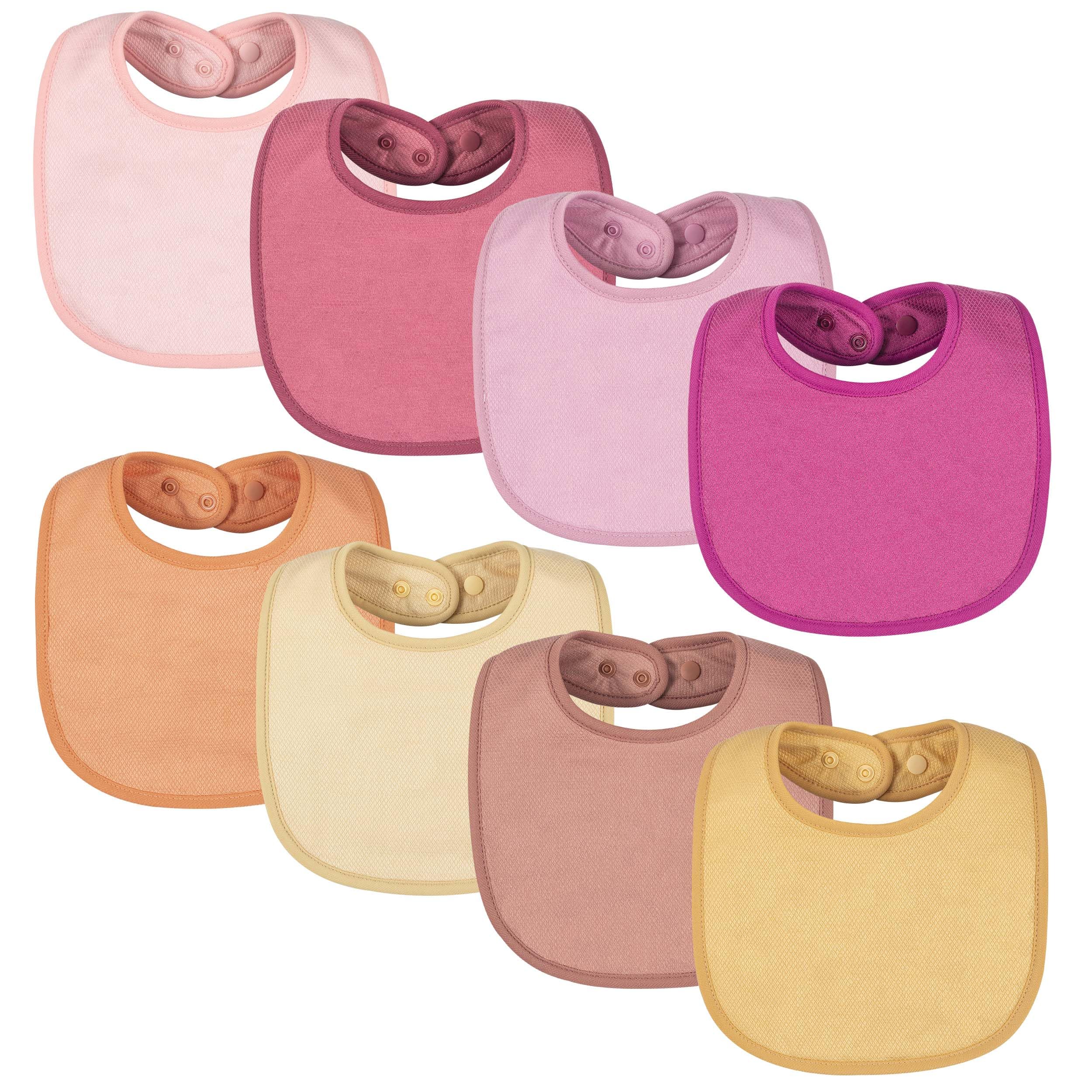 Tiny Twinkle Baby Feeding Bibs 8 Pack - Waterproof & Absorbent Drool Bibs for Infants - Soft & Comfortable for Mealtime, Teething, and Daily Use