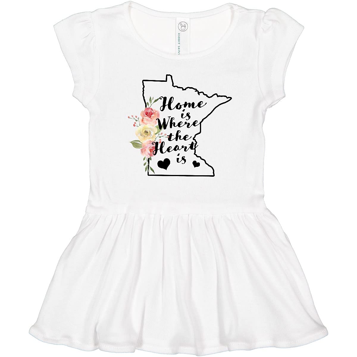 Inktastic Minnesota Home is Where The Heart is Watercolor Toddler Dress - Cute Outfit for Girls, Casual Wear, Family Photos & Special Occasions