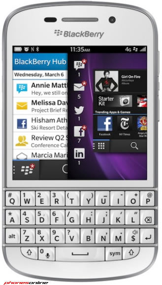 Blackberry Q10 White Unlocked Smartphone - 4G LTE, QWERTY Keyboard, Business & Productivity Device for Professionals on the Go