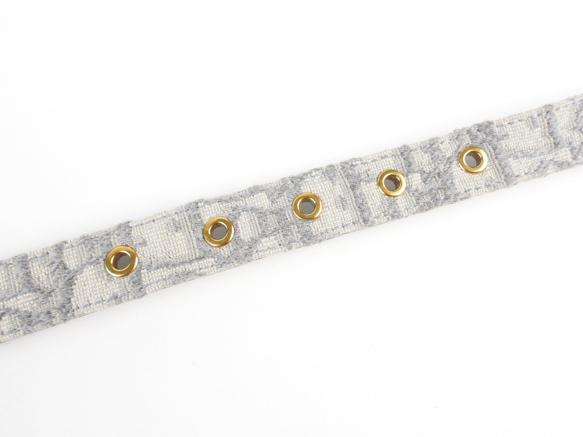 Christian Dior Grey Oblique Jacquard Canvas CD Logo Thin Belt for Women - Luxury Designer Waist Accessory for Dresses, Jeans & Office Wear