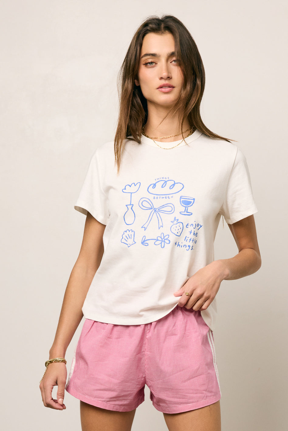 Bella Mia Graphic Tee - Soft Cotton Women's T-Shirt in Blue | Casual Streetwear & Everyday Outfit Essential