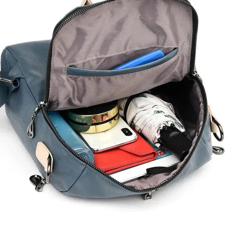 Stylish & Durable Large Soft Leather Backpack for Women & Men - Perfect for Travel, Work & School