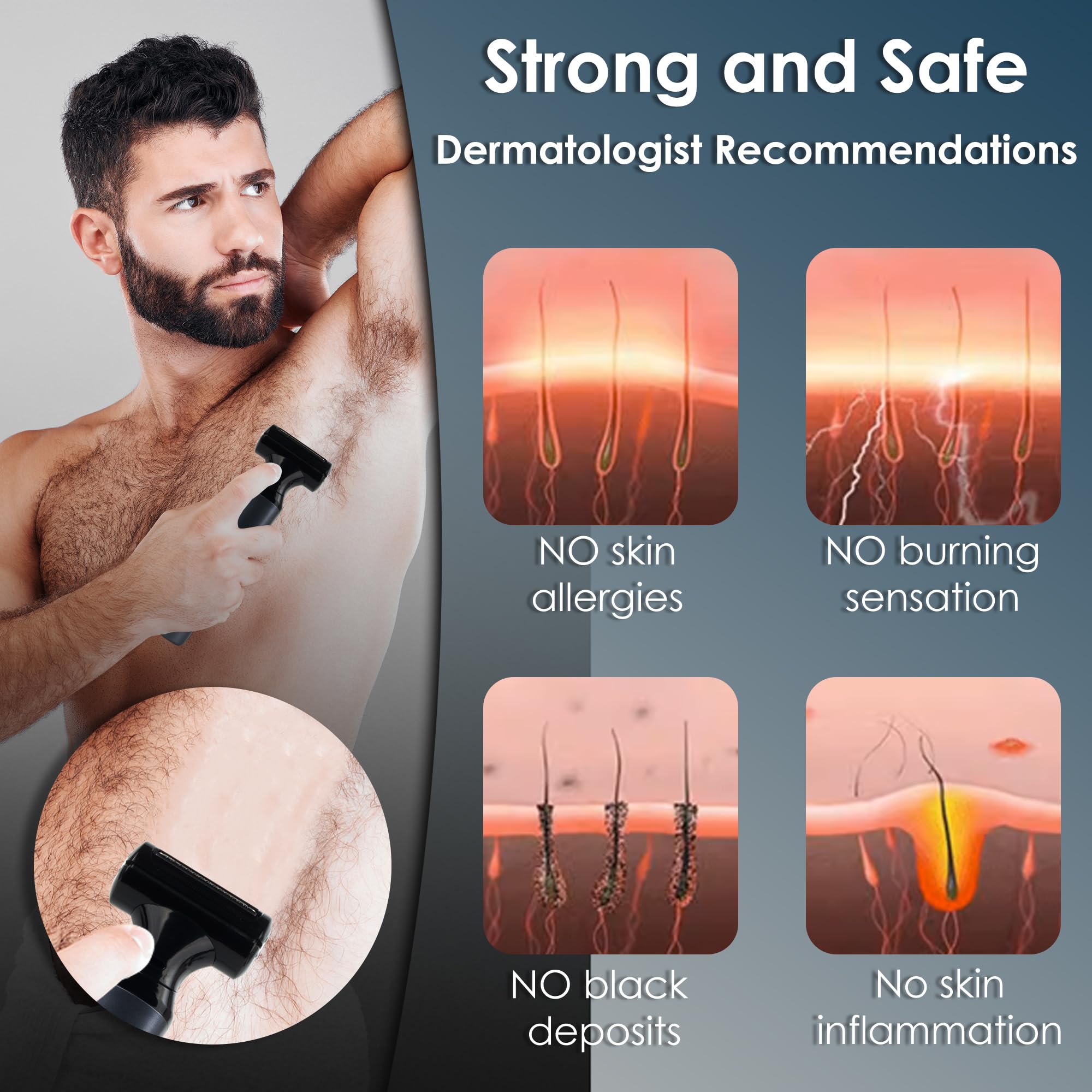 Best Electric Body Hair Trimmer for Men - Waterproof Wet/Dry Pubic & Groin Groomer with Replacement Foil Heads - Perfect for Full Body Shaving & Sensitive Areas Care at Home or Travel