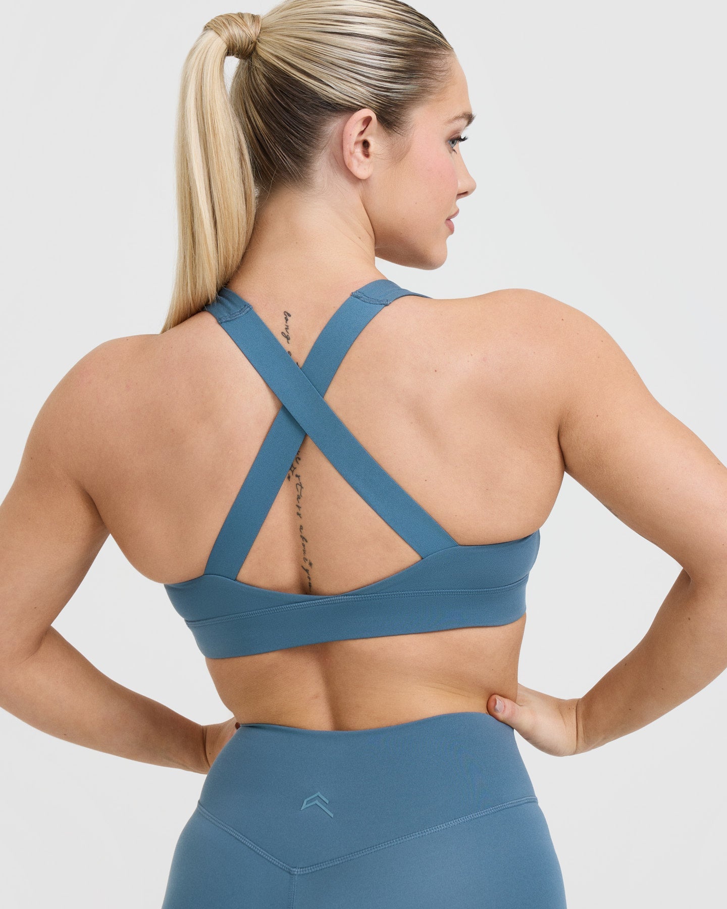 Timeless Wide Strap Sports Bra | Moonstone Blue | High Support Workout Top for Yoga, Running & Gym