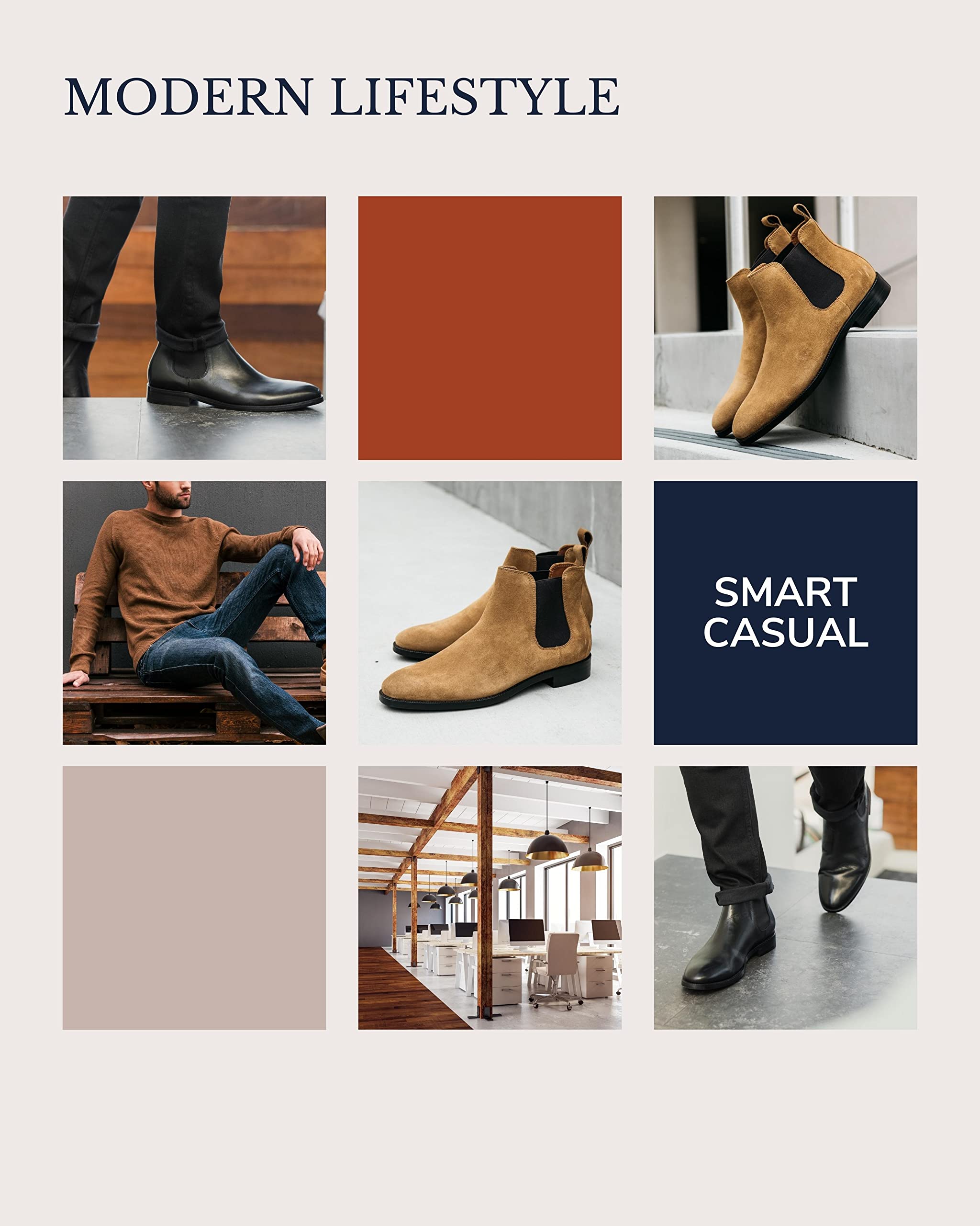 Dunross & Sons Men's Chelsea Boots - Jayden Dress Boots for Men | Comfortable Leather Boots for Work, Casual & Formal Wear
