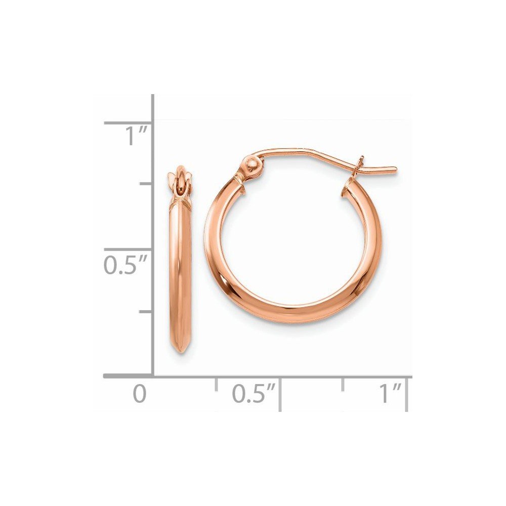 14K Rose Gold 2.5mm Knife Edge Hoop Earrings for Women - Elegant Minimalist Dainty Huggie Earrings for Everyday Wear, Date Night & Gift Giving