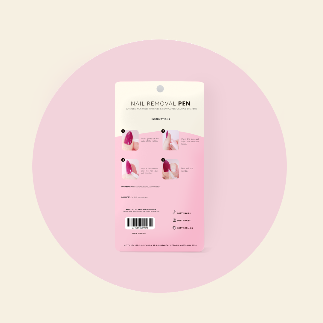 Mitty Nail Removal Pen - Quick & Easy Nail Polish Corrector - Perfect for Manicures, Nail Art & At-Home Nail Care