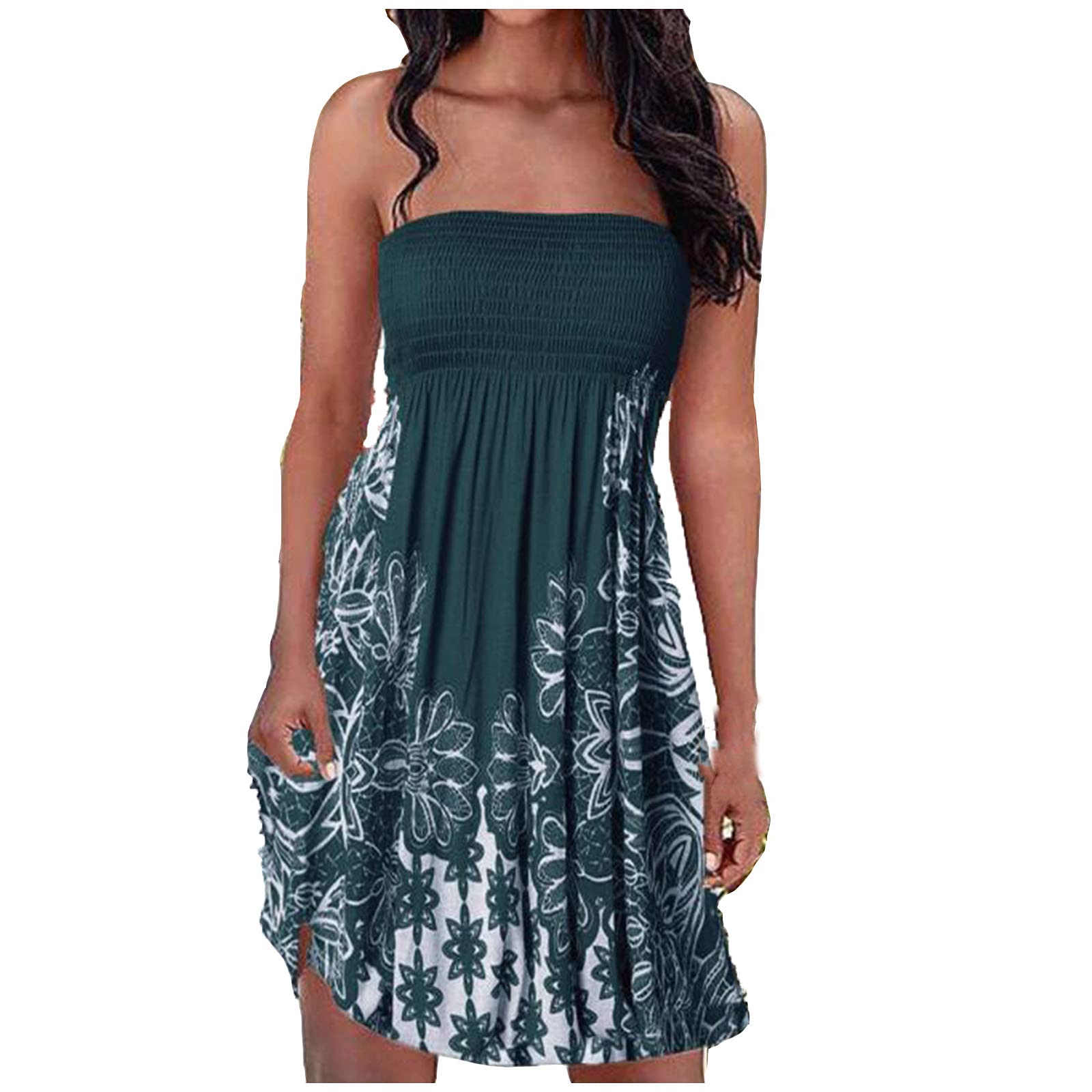 GBSELL Women's Boho Wrap Dress - Flowy Summer Maxi Dress for Wedding Guest, Beach, Vacation & Casual Wear | Lightweight & Comfortable