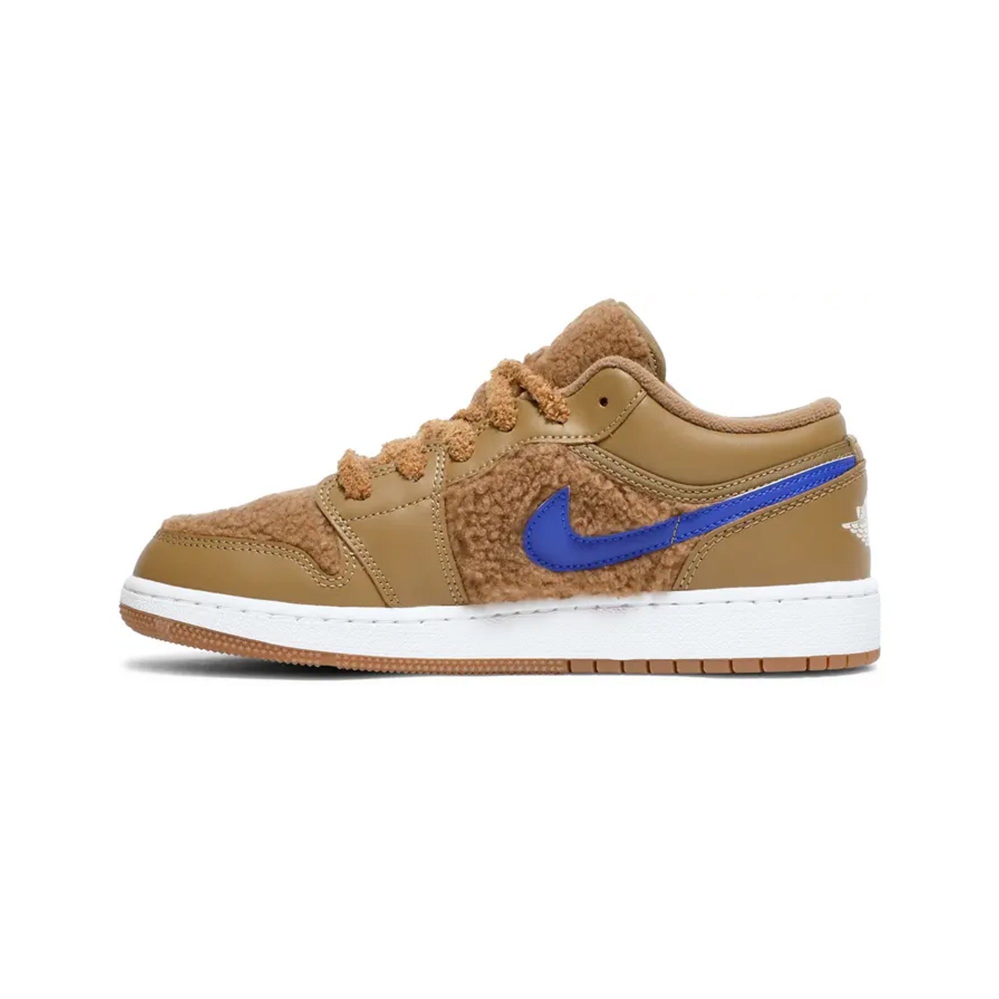 Air Jordan 1 Low Utility 'Teddy Bear' GS Sneakers for Girls (2021) - Stylish Casual Shoes for School, Sports & Everyday Wear