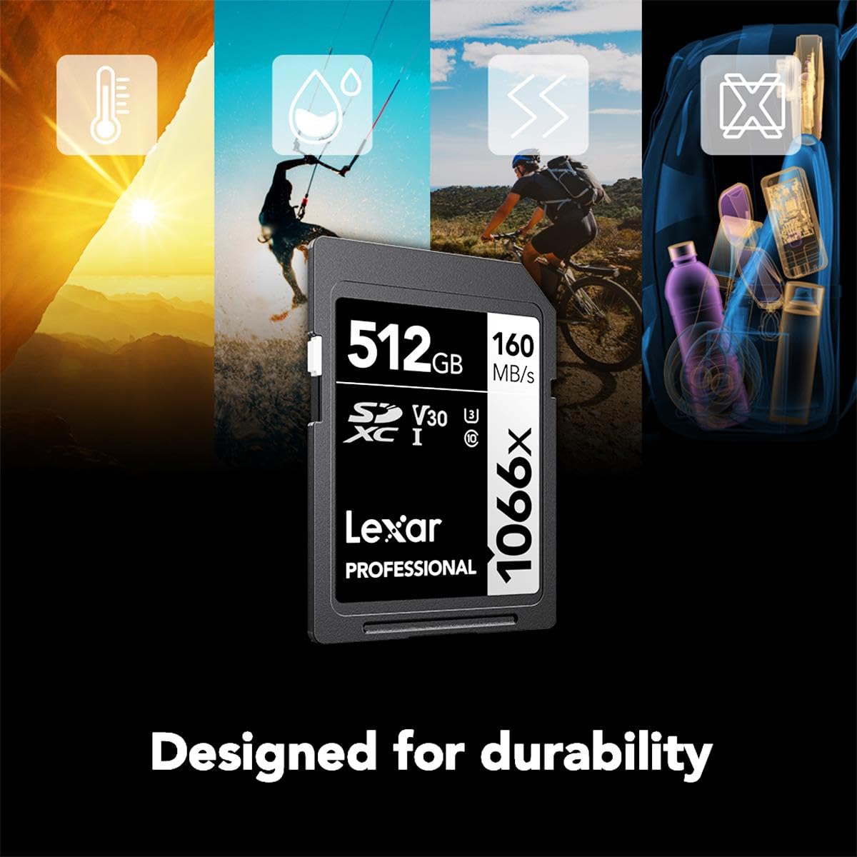 Lexar Professional 1066x 512GB SDXC UHS-I Memory Card - Silver Series, 160MB/s Read Speed for DSLR & Mirrorless Cameras - Perfect for 4K Video Recording, High-Speed Photography & Professional Workflows (LSD1066512G-BNNNU)