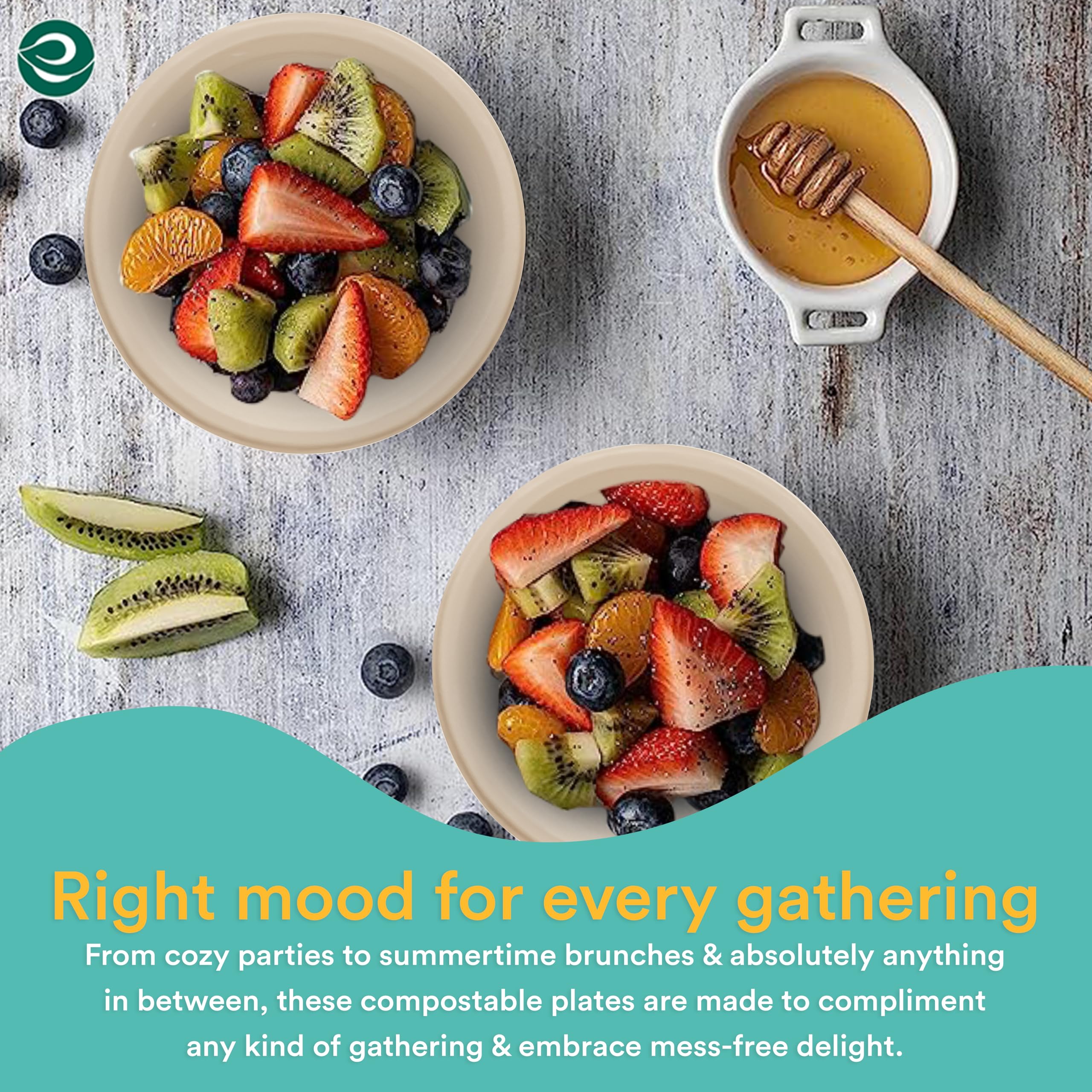 Eco-Friendly 180ml Disposable Bagasse Bowls (50 Pack) - Biodegradable Sugarcane Fiber Bowls for Snacks, Dinner, Parties, Weddings & Events | Round Beige Compostable Tableware - Perfect for Catering, Picnics & Eco-Conscious Gatherings