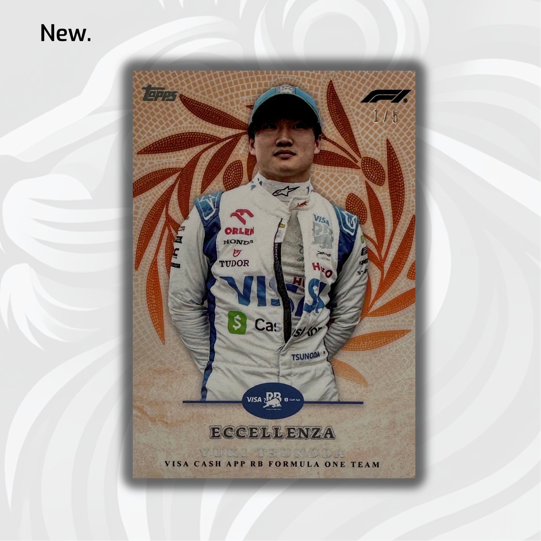2024 Topps Eccellenza F1 Yuki Tsunoda Trionfo Orange 1/5 - Rare Collectible Trading Card for Formula 1 Fans & Sports Memorabilia Collectors