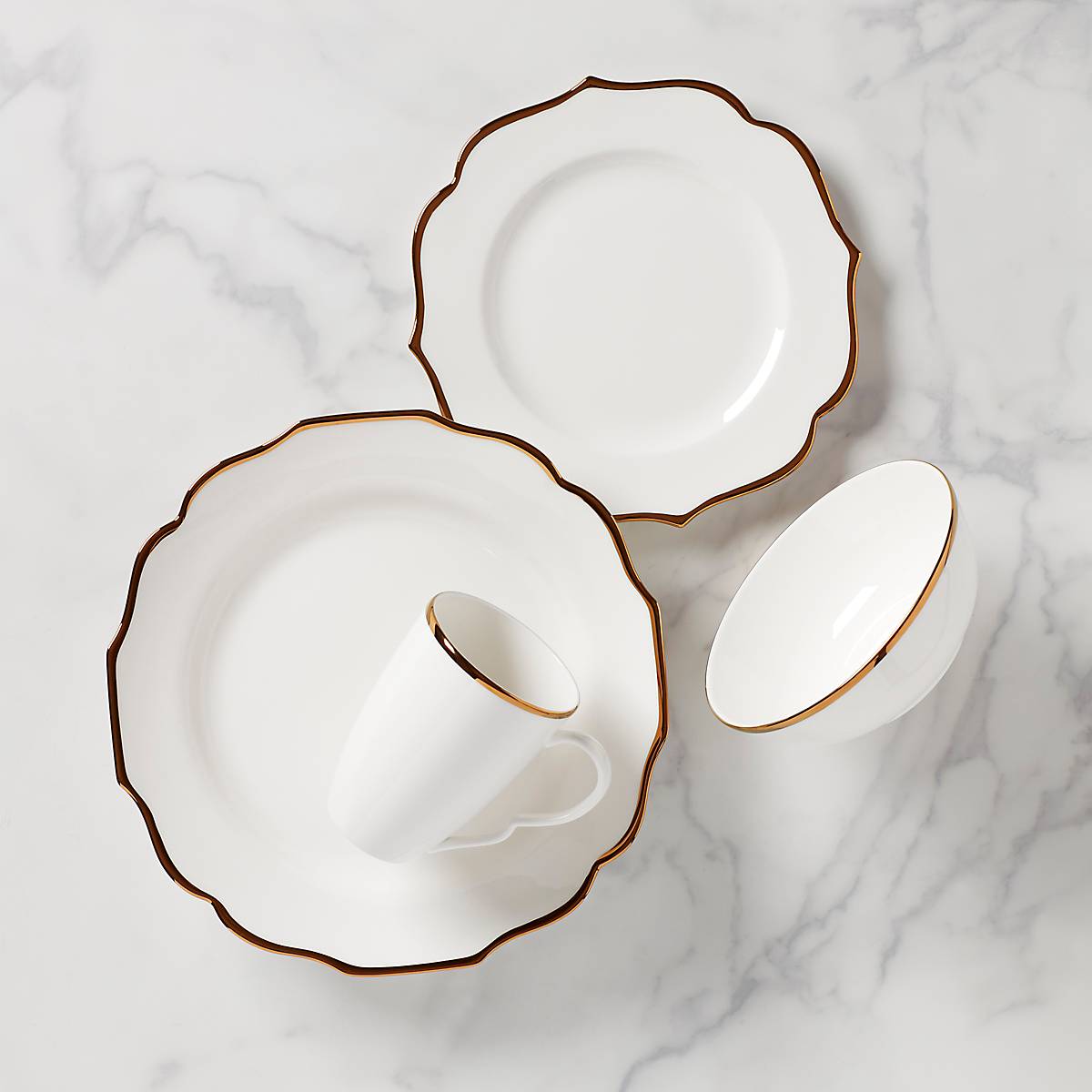 Contempo Luxe 4-Piece Dinnerware Set - Elegant Plates, Bowls & Mugs for Modern Dining | Perfect for Everyday Use, Dinner Parties & Gift Giving
