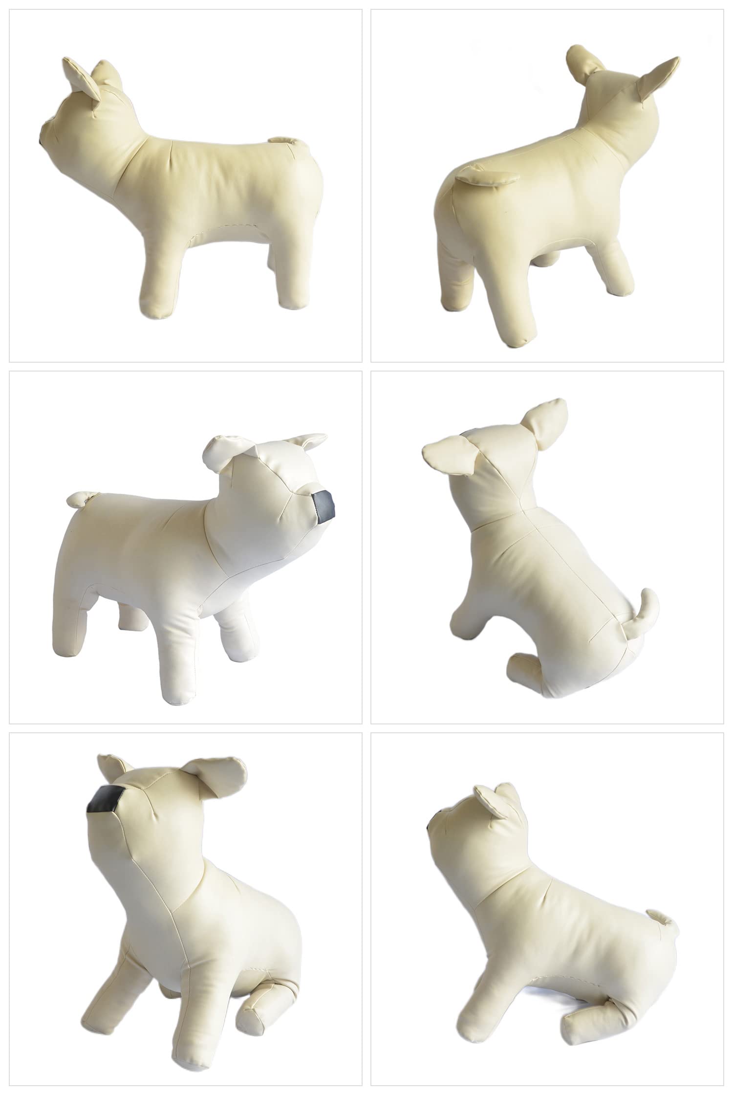 PU Leather Standing Dog Mannequin - Flexible Stretchable Bulldog Display Model for Pet Clothes & Apparel | Perfect for Dog Boutiques, Grooming Salons & Pet Store Visual Merchandising