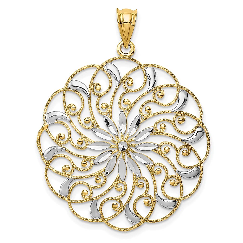 14K Yellow Gold Swirl Pendant Necklace - Geometric Dainty Jewelry for Women, Elegant Gift for Her - Perfect for Anniversaries, Birthdays & Special Occasions