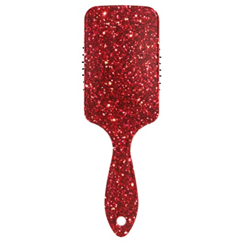 Red Glitter Air Hair Brush with Comb Teeth & Bristle Design - Styling Brush for Women, Men & Girls - Perfect for Detangling, Blowouts & Everyday Hair Care