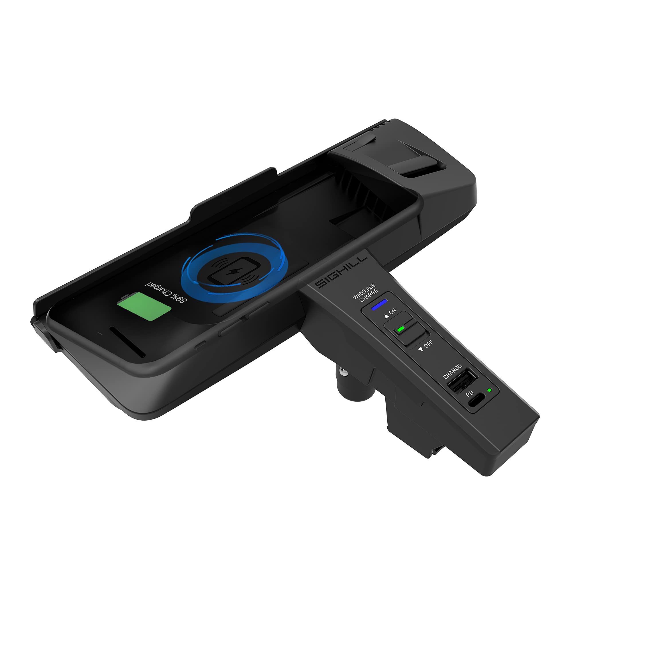 SIGHILL 15W MAX Qi Wireless Car Charger for BMW (2012-2018) - Dual USB-C Ports with 18W PD & QC3.0 Fast Charging - Compatible with 1 Series/2 Series/M2 Models (2014-2017) - Perfect for Road Trips & Daily Commuting