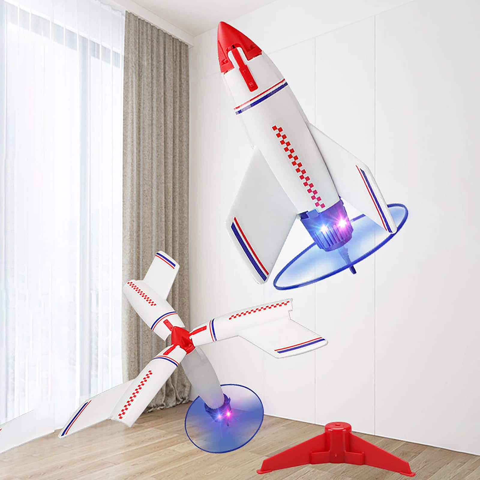 Electric Flying Saucer Toy for Kids - LED Light Up, Auto Rotating & Landing - STEM Educational Outdoor Rocket Launcher Toy - Birthday Gift for Boys & Girls - Perfect for Backyard Play, Park Adventures & Science Learning