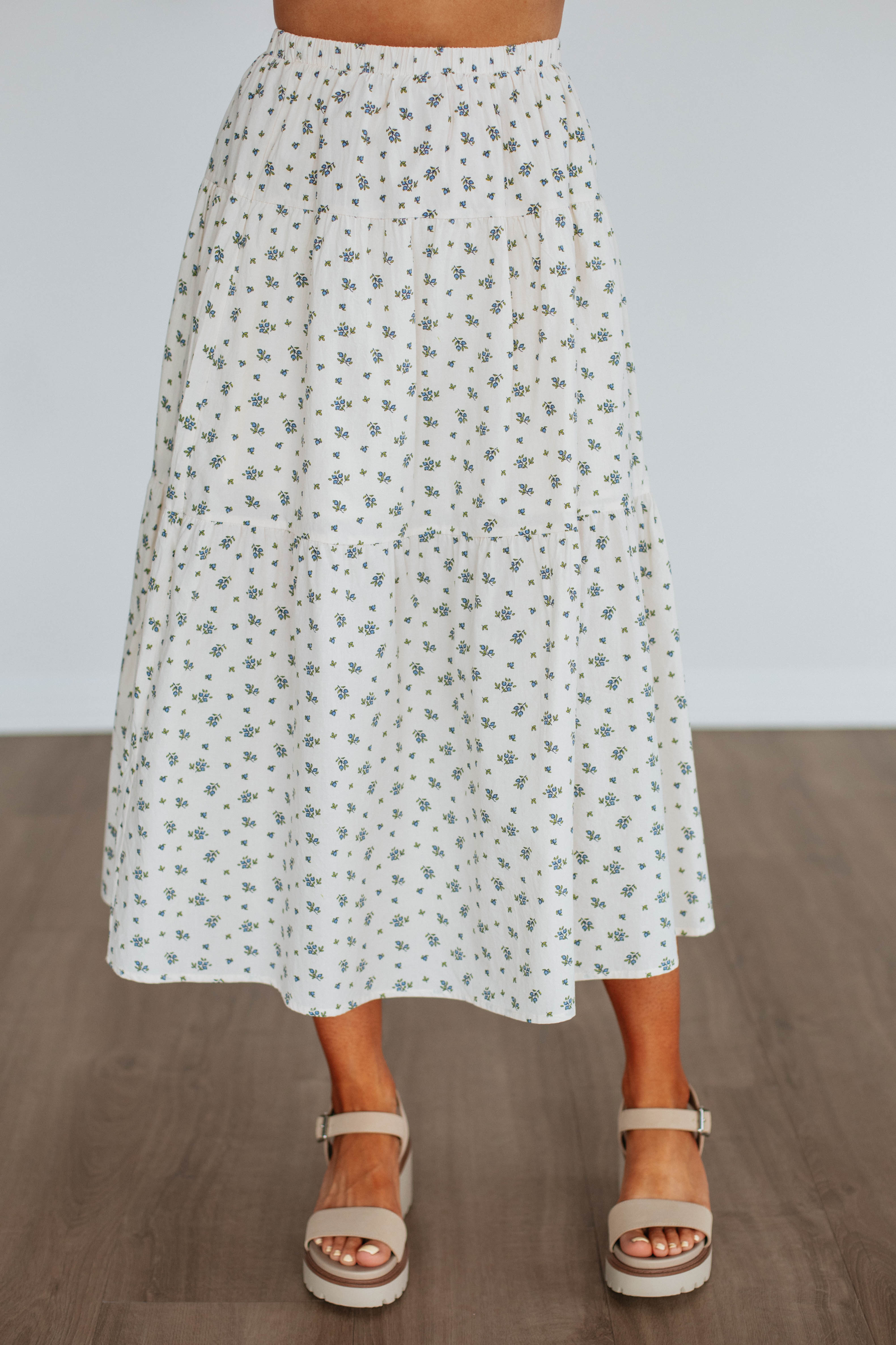 Cartana Floral Skirt for Women - A-Line Midi Summer Skirt with Pockets | Perfect for Beach, Vacation & Casual Outfits