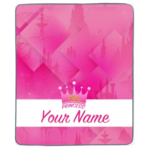 Personalized Princess Name Pixel Fleece Blanket - Custom Cozy Throw for Kids Bedroom, Nursery, or Gift - Soft Warm Blanket for Girls Birthday, Christmas, and Special Occasions