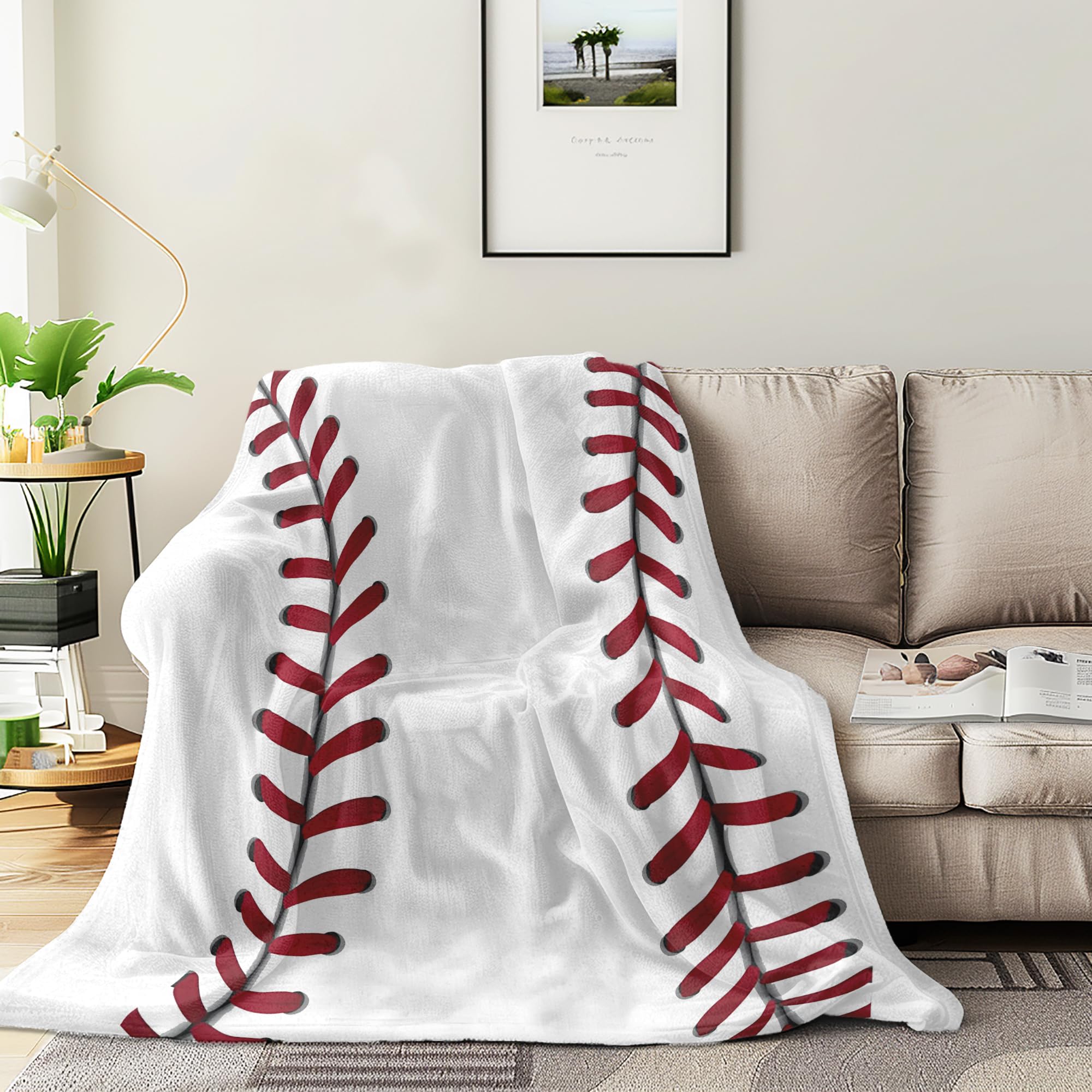 MASTIEE Baseball Blanket 50x60 Inch - Soft Sports Throw Blanket for Boys, Girls, Adults & Baseball Lovers | Perfect Gift for Kids, Teens & Toddlers | Great for Games, Picnics, Camping & Home Decor