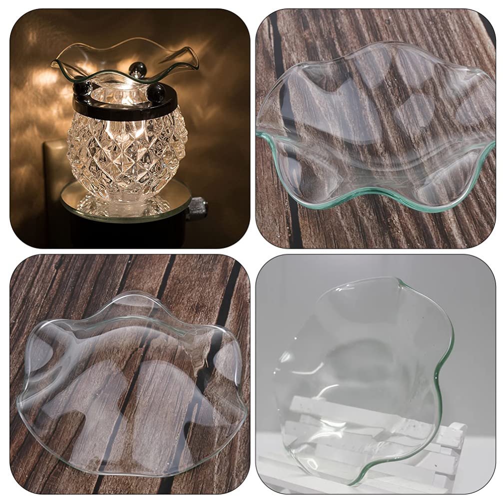 2Pcs Replacement Glass Dish for Oil Warmer & Wax Melt Warmer - 8.5x8.5cm Candle Warmer Bowl Plate Tray - Perfect for Aromatherapy, Home Fragrance & Scented Wax Melts