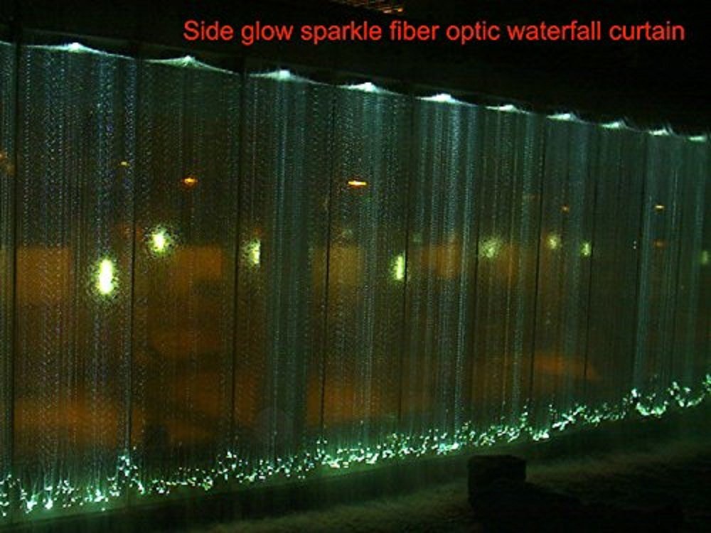 Upgraded 16W Fiber Optic Curtain Light Kit with APP Control - RGBW Sound Activated LED & 300pcs 0.75mm Flash Point Fiber Optic Cables (3m Length) for Home Decor, Sensory Rooms, Autism Therapy, Parties, and Bedroom Ambiance Lighting