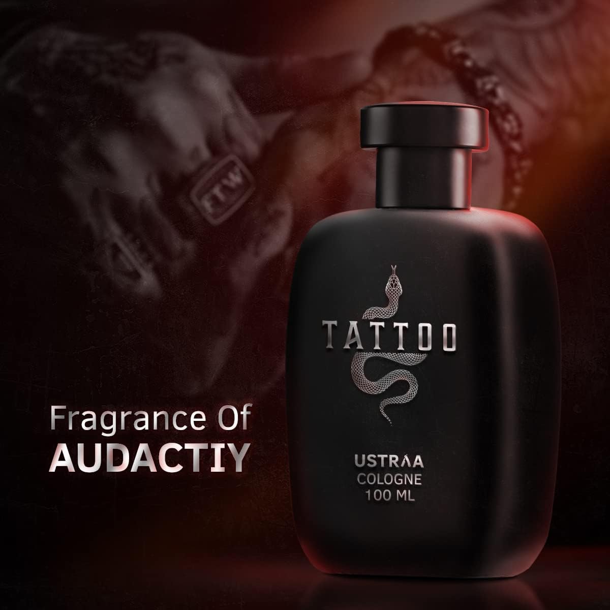 Audacity Meets Fragrance Tattoo Cologne for Men - Strong, Edgy & Long-Lasting Perfume (100ml) | Bold Scent for Nightlife, Dates & Confident Everyday Wear