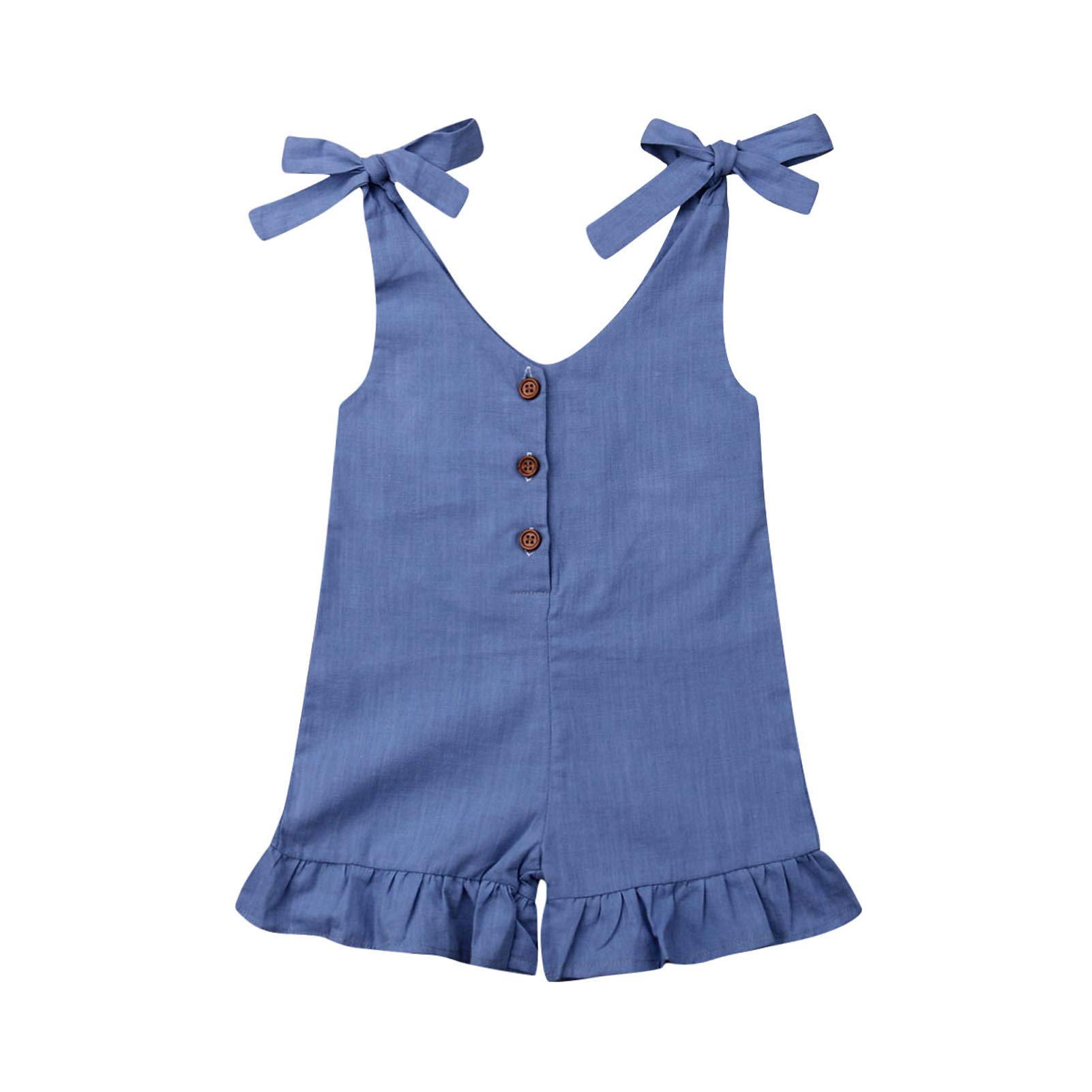 GOOCHEER Toddler Girl Summer Outfit - Sleeveless Romper Jumpsuit Playsuit for Baby Girls | Perfect for Beach, Playdates & Outdoor Activities