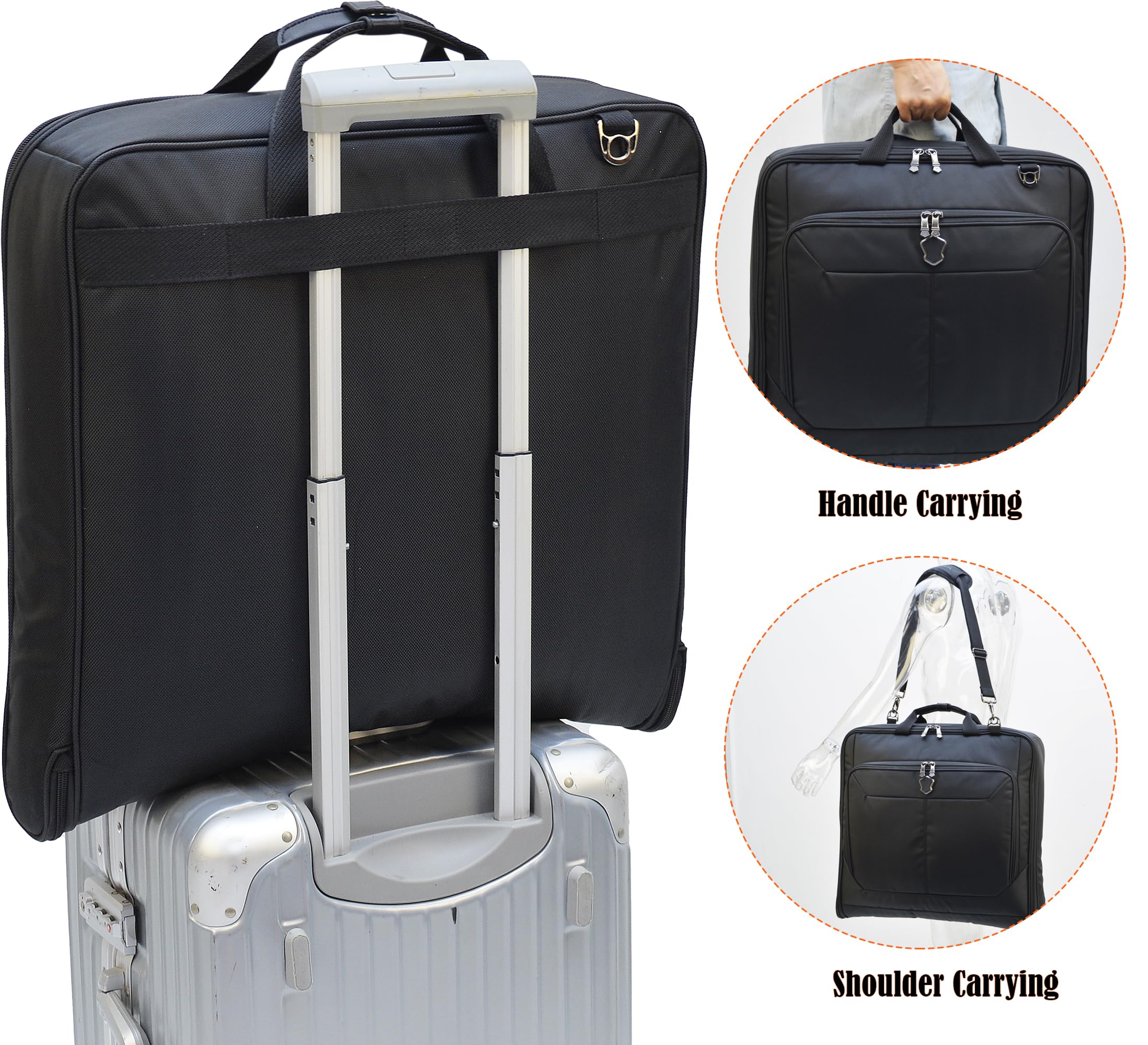 WELKINLAND Large Travel Garment Bag for Men - Carry-On Suit Bag with Hanging Hook, Durable Luggage for Business Trips & Formal Events - Perfect for Air Travel, Weddings, and Office Use