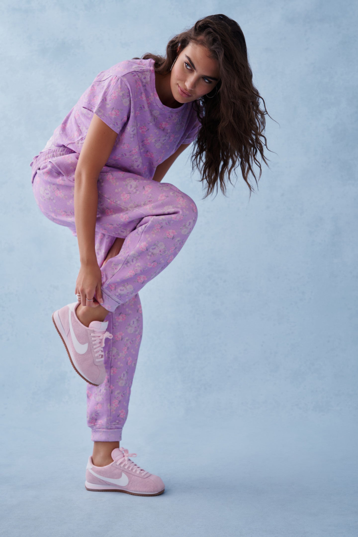 Lolana Floral Print Cotton Sweatpants for Women - Soft Lounge Pants with Elastic Waist - Perfect for Yoga, Home Relaxation & Casual Outings