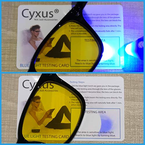 Cyxus Retro Semi-Rimless Blue Light Blocking Glasses for Men - Clear Computer & Gaming Glasses to Reduce Eye Strain & Block Harmful Blue Light (8056Y01) - Perfect for Office Work, Gaming & Screen Time Protection