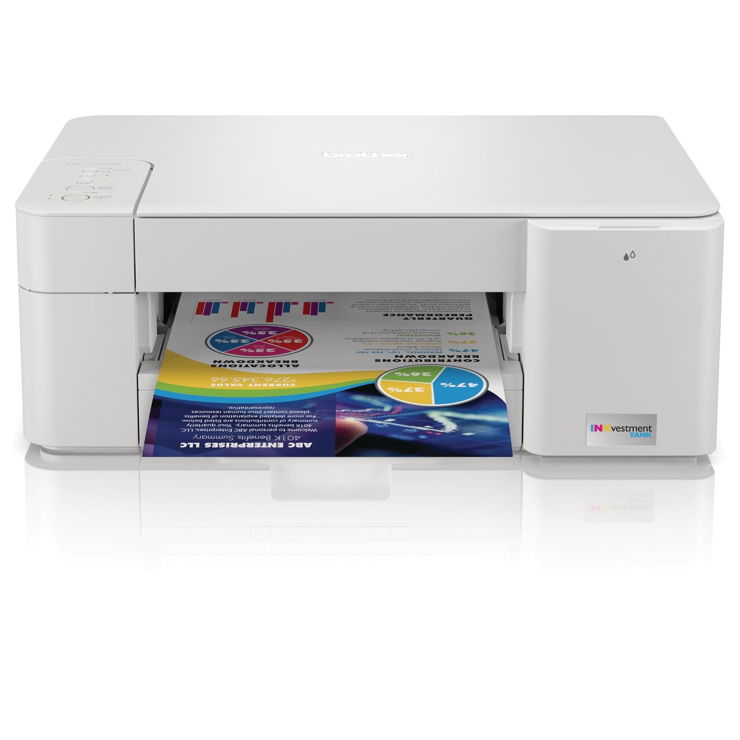 Brother MFC-J1205WXL INKvestment Tank Wireless All-in-One Color Inkjet Printer - 2 Years Ink Supply, Mobile Printing, Copy & Scan - Perfect for Home Office & Small Business Printing Needs