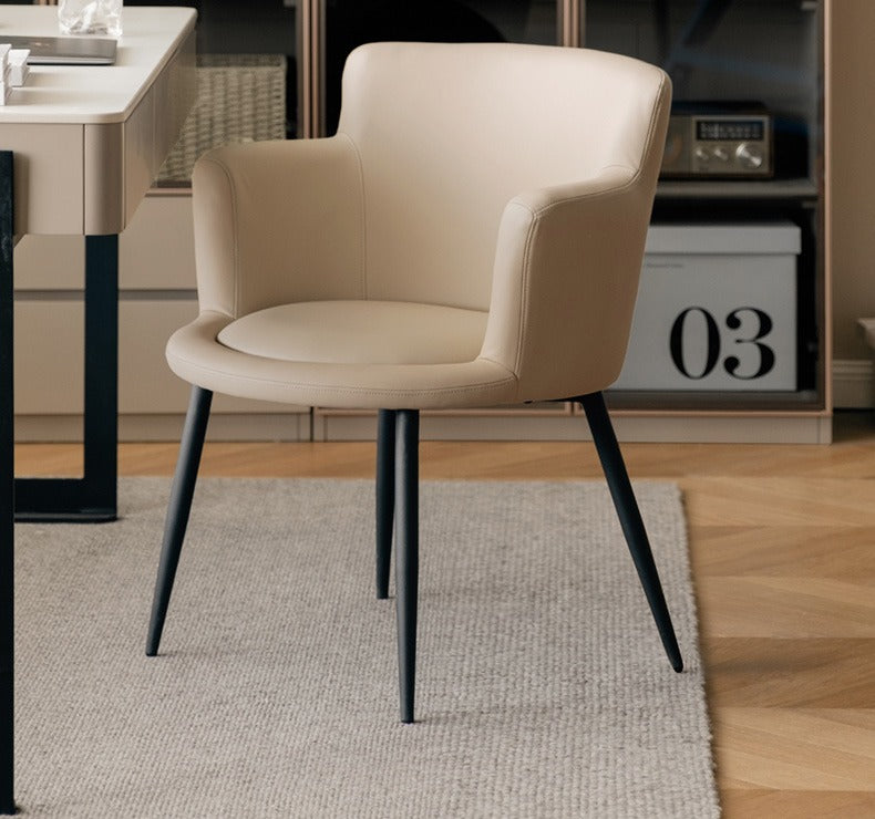 Premium Italian Organic Leather Computer Chair - Soft, Comfortable & Luxurious for Home Office, Gaming & Workspace