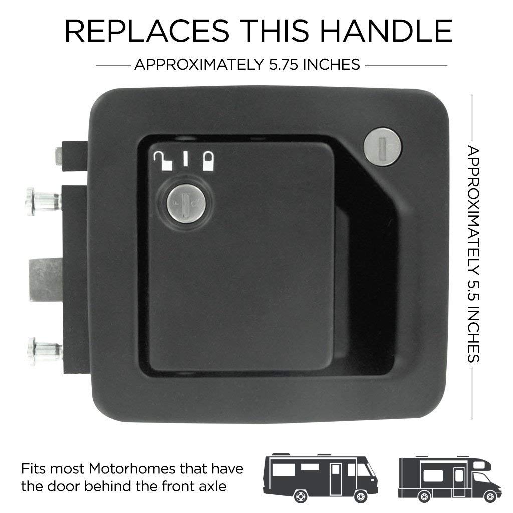 RVLock Class C Charter Keyless Entry Keypad & Handle with Fob - All Metal RV Door Lock Replacement Kit - Upgraded Silicone Keypad for Class C & A Motorhomes - Fits 4.5