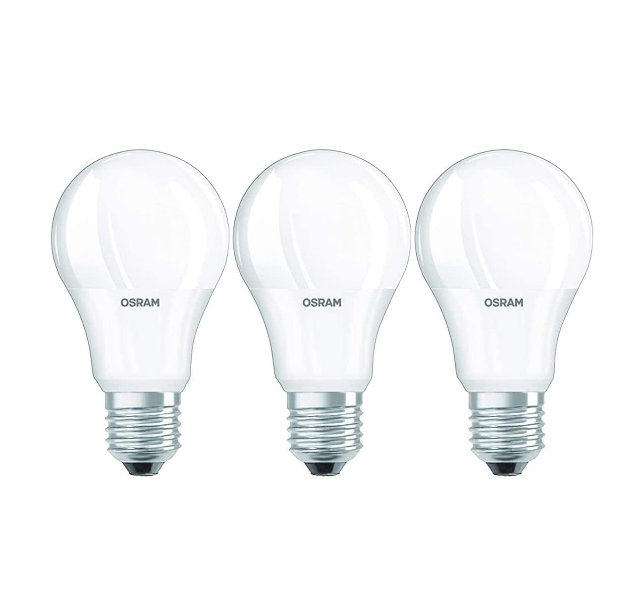 Osram LED Light Bulb A19 8.5W (60W Equivalent) E27 Base Warm White 2700K Frosted - Energy Efficient Dimmable LED Bulbs for Home, Bedroom, Living Room, Office - Pack of 3