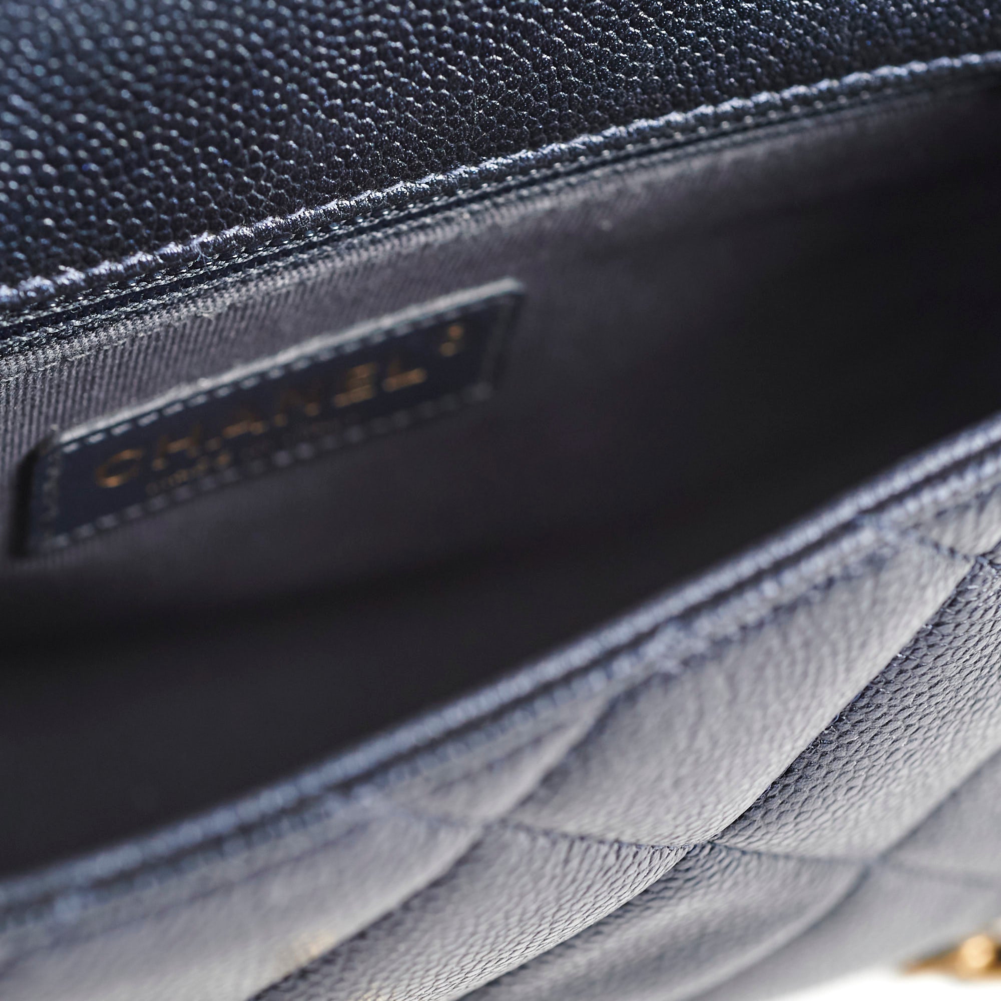 Chanel Seasonal Square Flap Bag Iridescent Black Caviar Leather with Microchip - Perfect for Evening Parties & Luxury Fashion Events