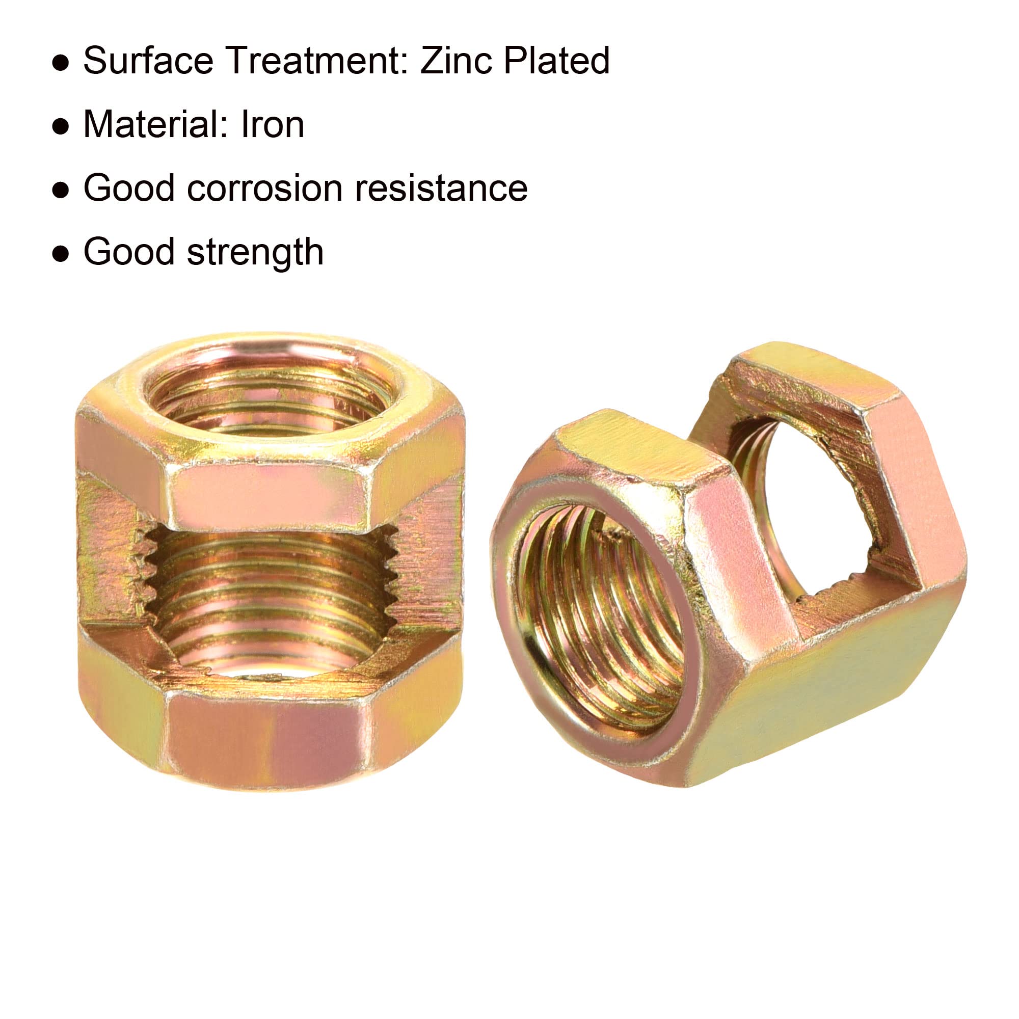 Meccanity M10 Hexagon Nut 15mm Height Zinc Plated Iron - 10 Pack for Lamp Pipe Repair & DIY Lighting Projects | Durable Hardware for Home & Workshop Use
