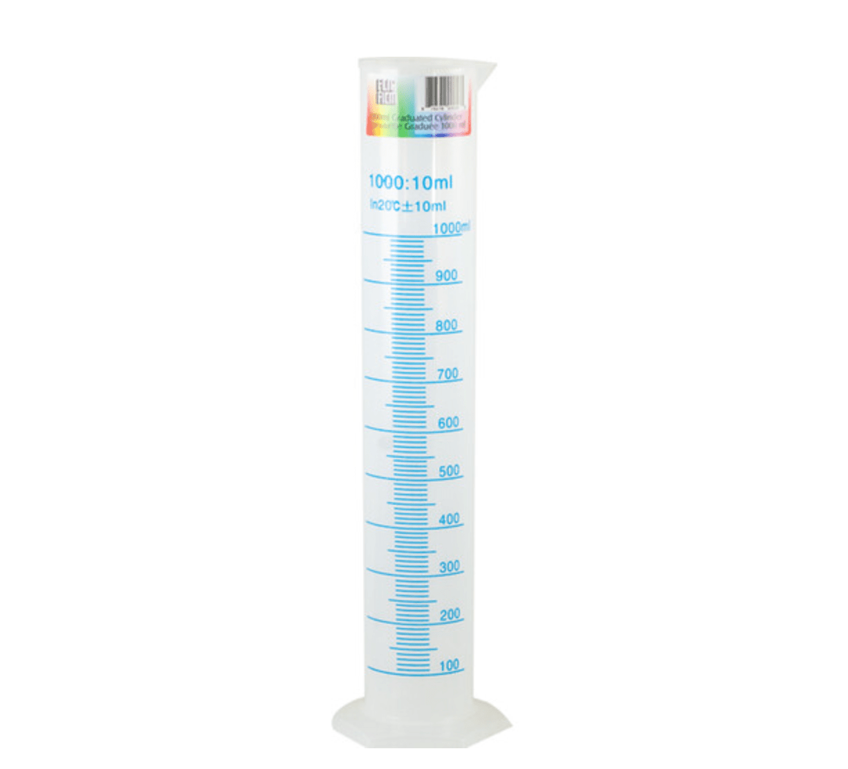 Flic Film 1000mL Graduated Cylinder - Precise Measuring for Photography, Chemistry & Science Labs | Durable Plastic Beaker for Liquid Measurement
